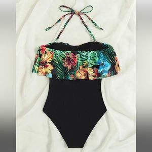 Brand New one piece swim with adjustable tie top